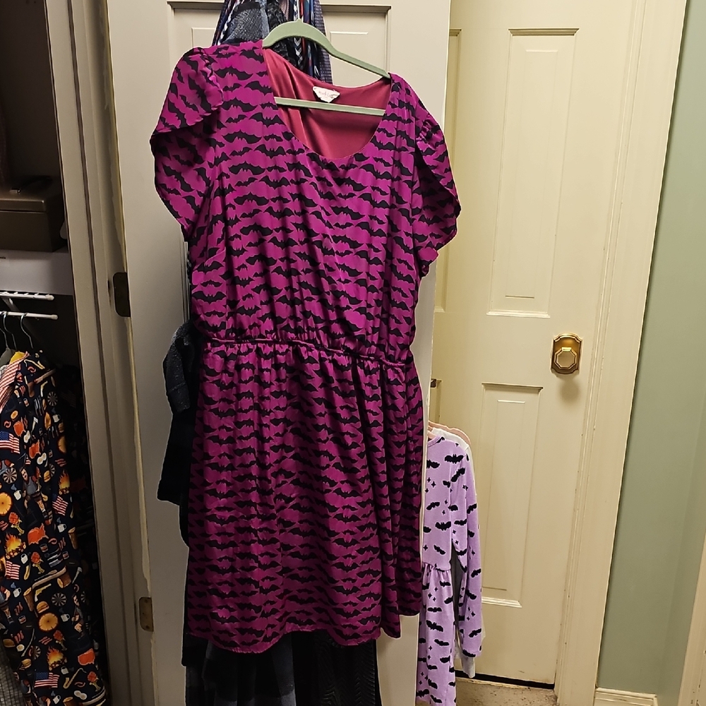 4x Modcloth Peach Love Purple Bat Dress
